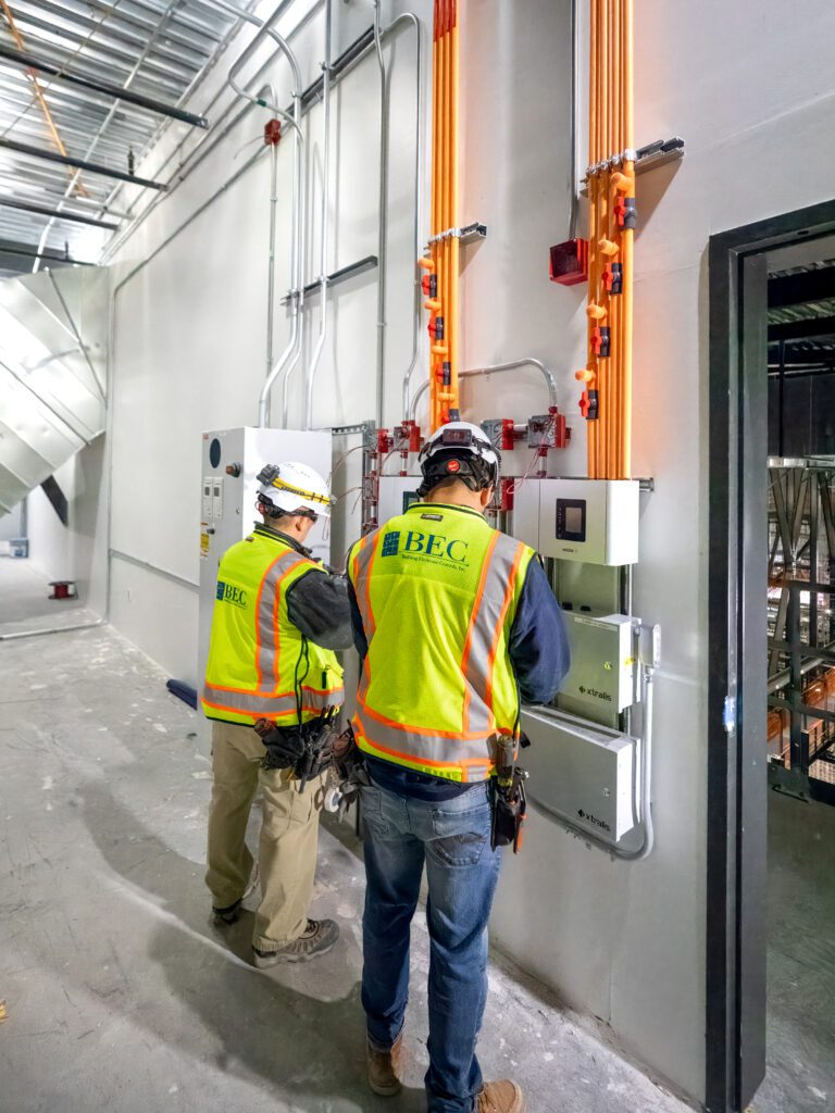 Cutting-edge fire alarm and smoke detection equipment installed at an entertainment venue, featuring Xtralis VESDA technology for maximum protection